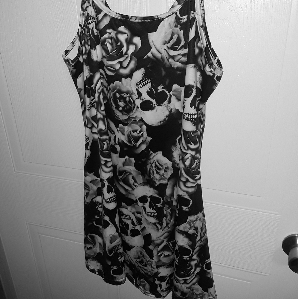Women's Spaghetti Strap Skull Dress